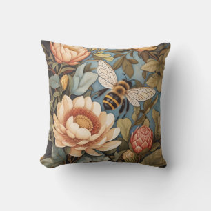 Coussin Belle Abeille De Jardin Avec Fleurs Protea