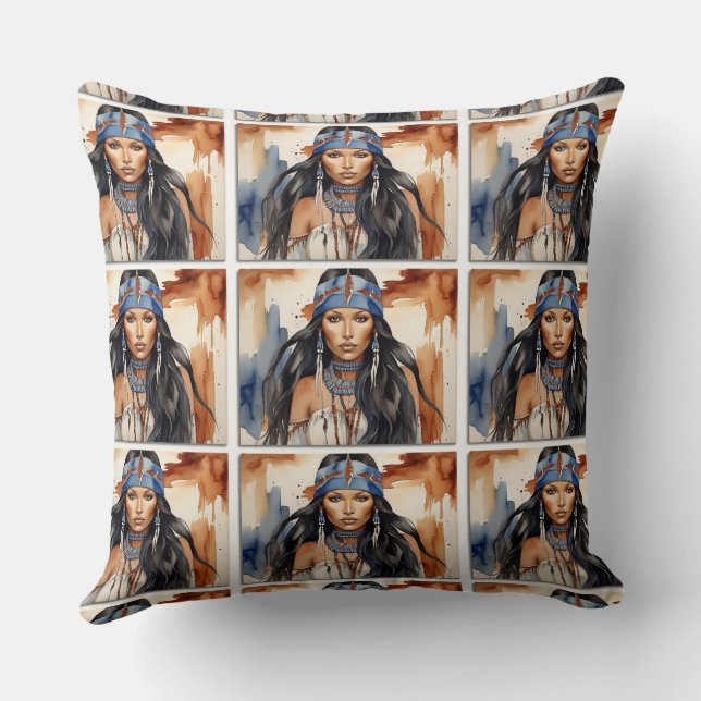 Coussin Belle Américaine Autochtone (Verso)