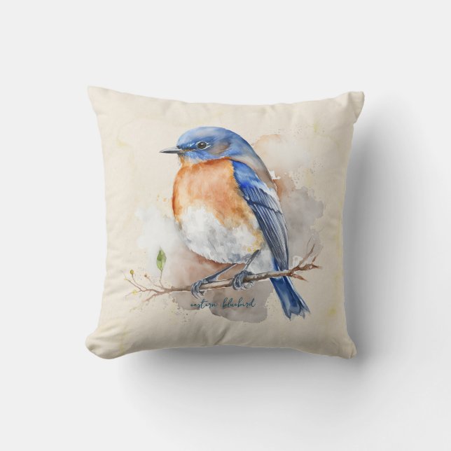 Coussin Belle aquarelle de l'Est de Bluebird (Recto)
