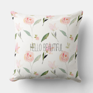 Coussin Belle Aquarelle Florale Rose