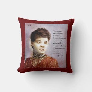 Coussin Belle aquarelle Ida B Wells & citation