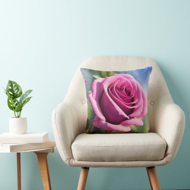 Coussin Belle aquarelle rose rose collection moderne (Chaise)