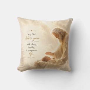 Coussin Belle Bénédiction de Dieu pour un Nouveau-Né