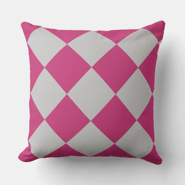 Coussin Belle Bourgogne & Motif Diamant Gris (Recto)
