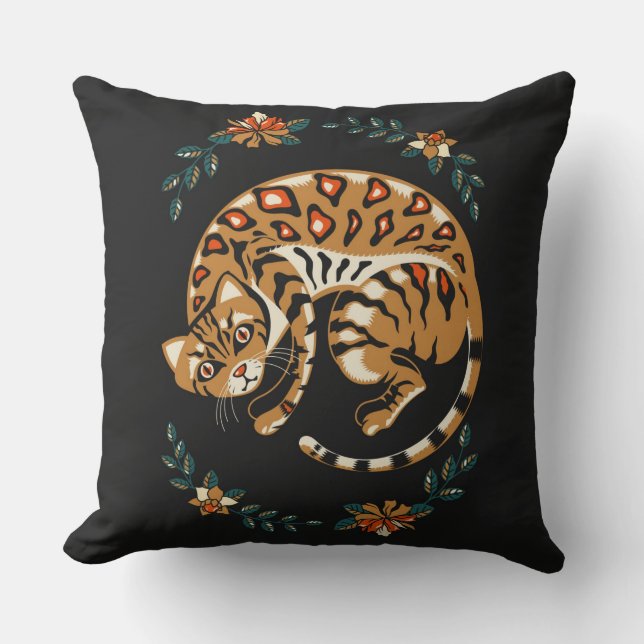 Coussin Belle Chat Bengale (Recto)