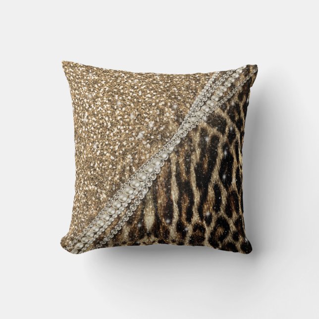 Coussin Belle Chic fille Empreinte de léopard Parties scin (Recto)
