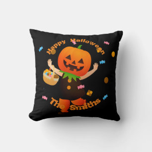 Coussin Belle Citrouille Tête ou Traiteuse Halloween