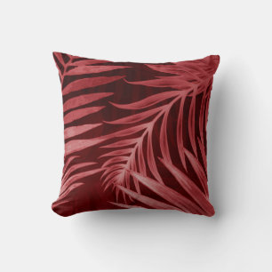 Coussin Belle couleur abstraite rose et rouge fleurs sur b