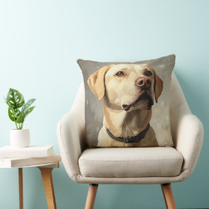 COUSSIN BELLE COULEUR D'EAU JAUNE LABRADOR RETRIEVER CHIEN