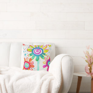 Coussin Belle crèche Art coloré illustration florale