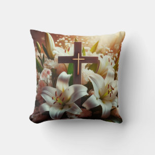 Coussin Belle croix de lys de Pâques