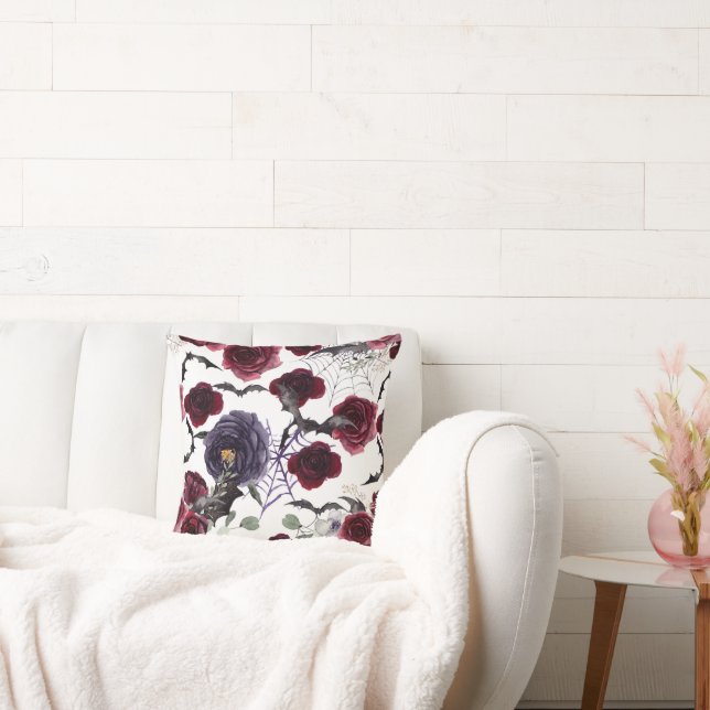 Coussin Belle déplaisante | Roses gothiques foncés avec ch (Canapé)