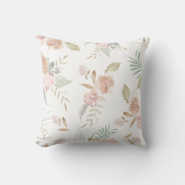 Coussin belle et romantique aquarelle fleurs parsèment (Recto)