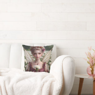 Coussin Belle fée de janvier en oeillets
