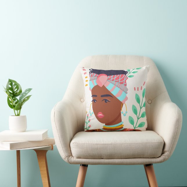 Coussin Belle fille africaine (Chaise)