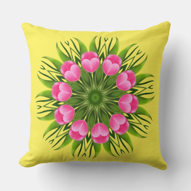 Coussin Belle Fleur Mandala Design (Recto)