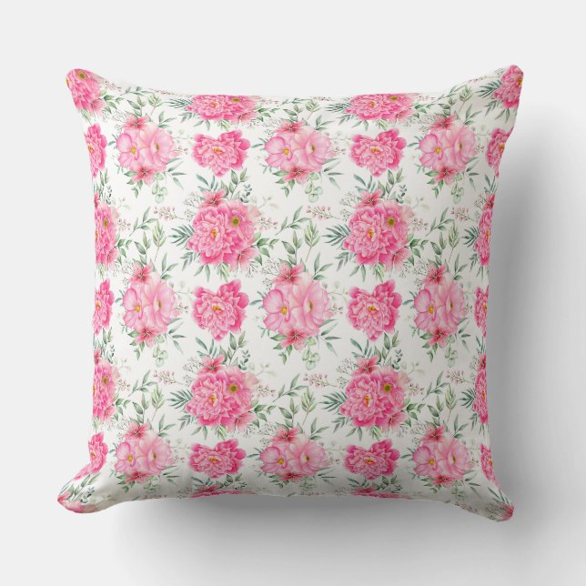 Coussin Belle Fleurs Aquarelle Motif Floral (Recto)