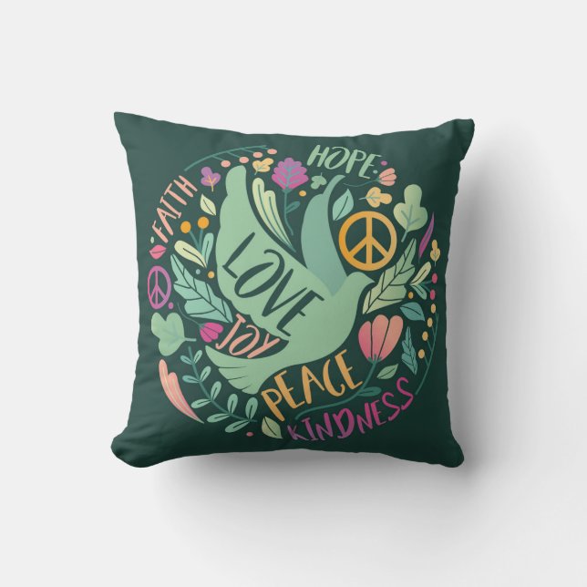 Coussin Belle Foi Amour Paix Joie Espoir & Bonté (Recto)