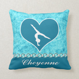 Coussin Belle gymnastique personnalisée de turquoise