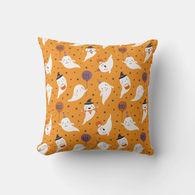 Coussin Belle Halloween Trick ou Treat Ghosts (Recto)
