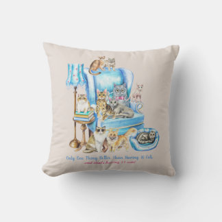 Coussin Belle Illustration Crazy Baout Cats Cat Mom