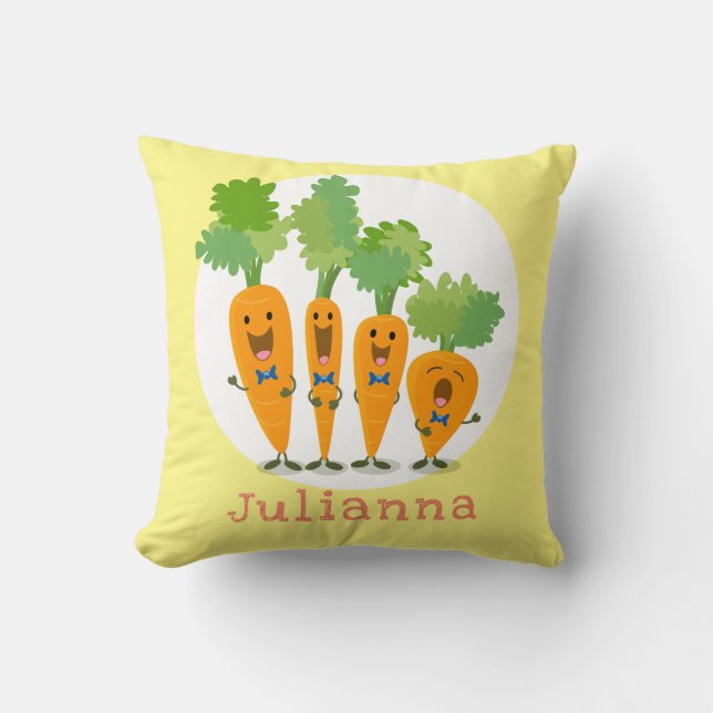 Coussin Belle illustration du quatuor de carottes à carott (Recto)