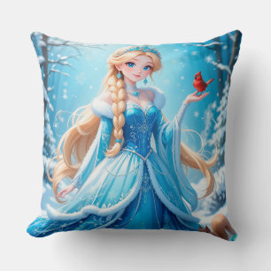 Coussin Belle jeune fille de neige