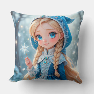 Coussin Belle jeune fille de neige