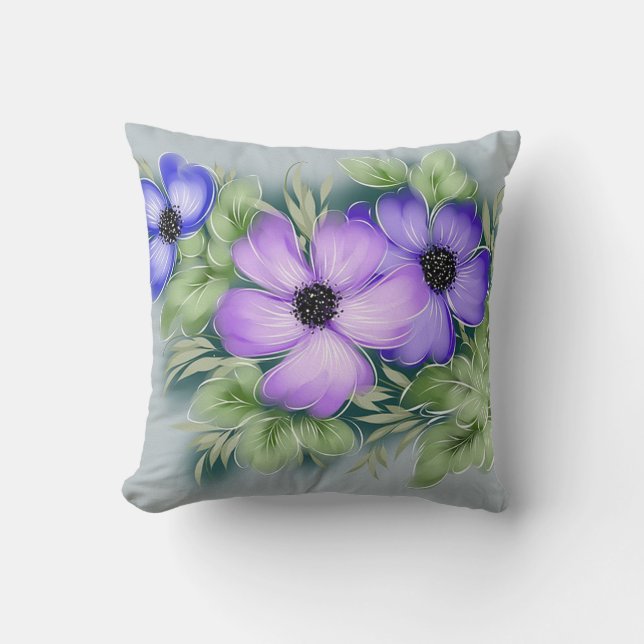 Coussin Belle main tendance peinte à la florale (Recto)