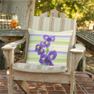 Coussin Belle Motif d'iris d'aquarelle violette
