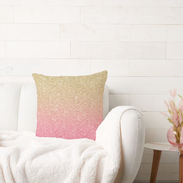Coussin Belle Parties scintillant rose or Ombre (Canapé)