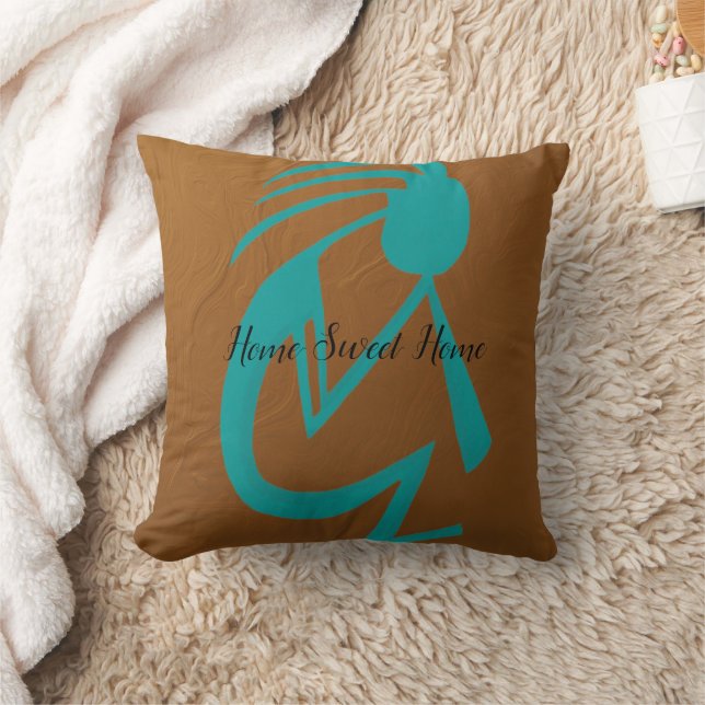 Coussin Belle peinture Turquoise Kokopelli (Couverture)