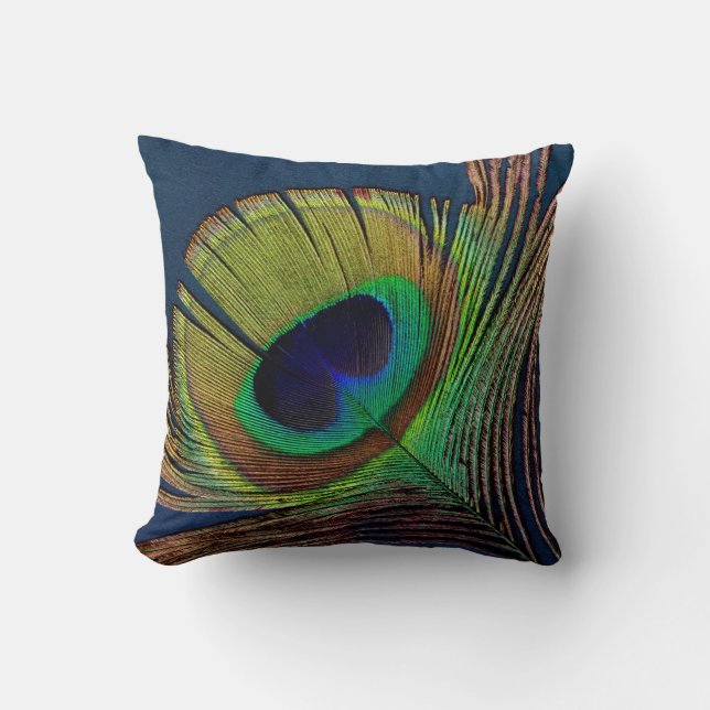 Coussin belle plumes de paon art photo original (Recto)