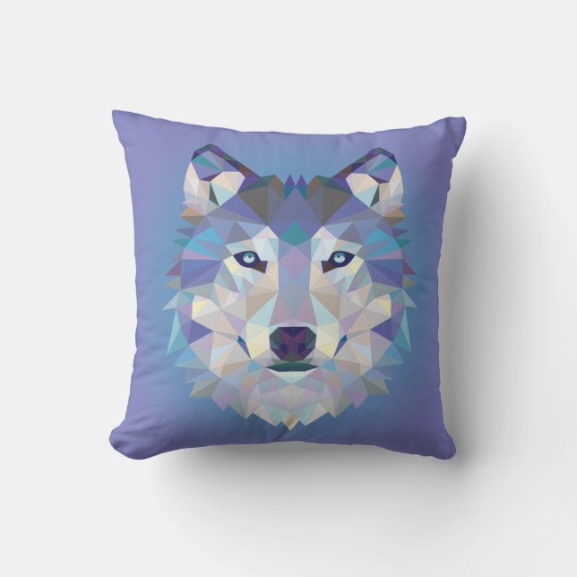 Coussin Belle protection géométrique de loup (Recto)