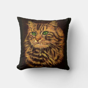 Coussin belle tabby à cheveux longs imprimé chat