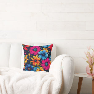 Coussin Belles fleurs et Roses sucrés