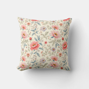 Coussin Belles Fleurs Roses et Blanches