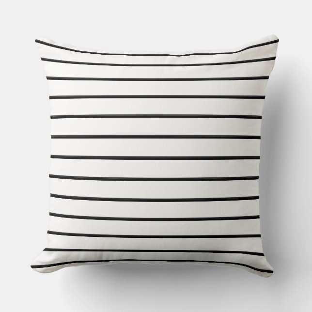 Coussin Belles rayures blanches noires (Recto)