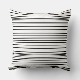 Coussin Belles rayures blanches noires