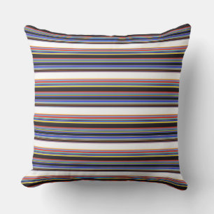 Coussin Belles rayures bleues noires