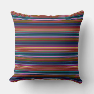 Coussin Belles rayures colorées rétro