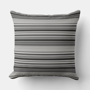 Coussin Belles rayures gris noir