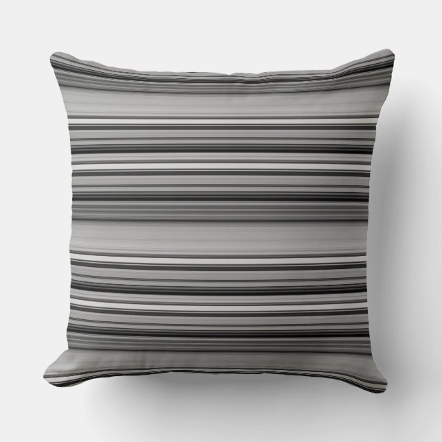 Coussin Belles rayures gris noir (Recto)
