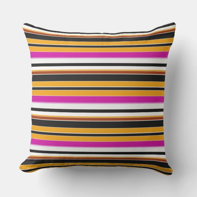 Coussin Belles rayures jaunes noirs (Recto)