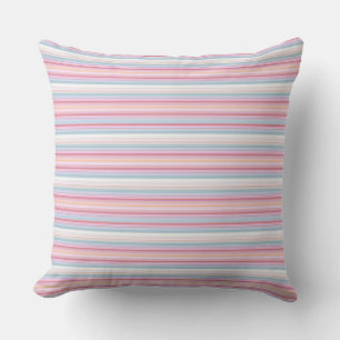 Coussin Belles rayures roses blanches