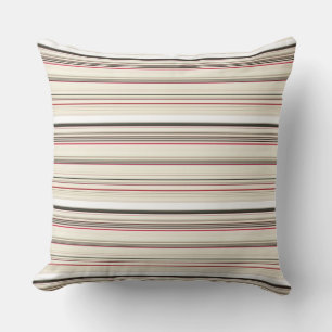 Coussin Belles rayures rouges blanches vintages