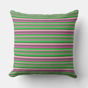 Coussin Belles rayures vert violet