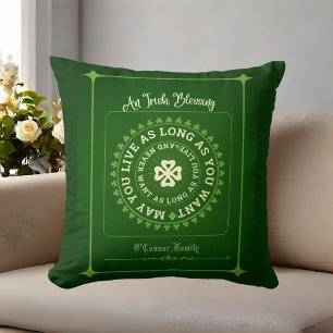 Coussin Bénédiction irlandaise   Que vous viviez aussi lon
