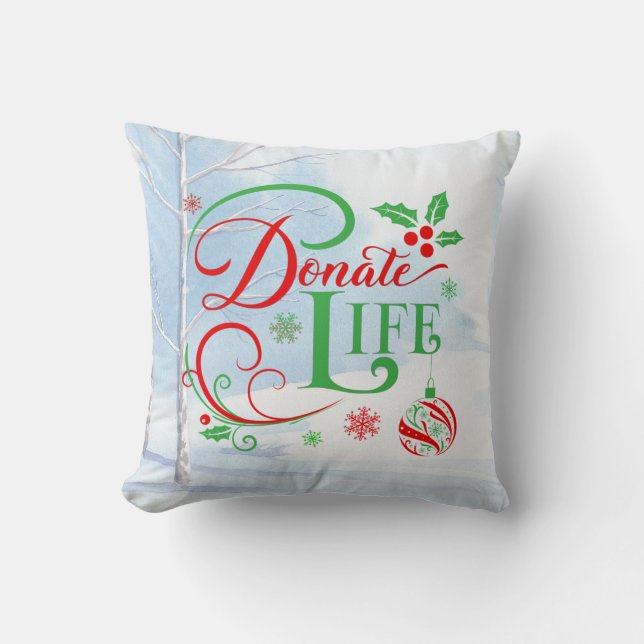 Coussin Bénéficiaire et Noël de transplantation personnali (Recto)