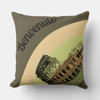 Coussin Benvenuto Rome Colosseum Art Rétro Jeu d'Oreiller